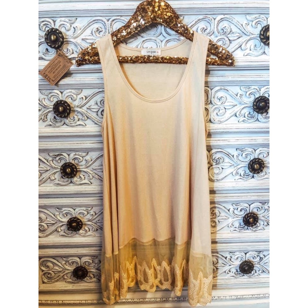 Cream Lace Tank
